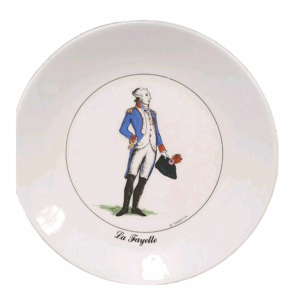 1989 APILCO Marquis de Lafayette Bernadette Frappier Saucer Plate White France